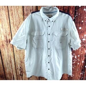 Magellan Outdoors Fish Gear 2XL Beige Men's Fishing Shirt Nylon Short Sleeve